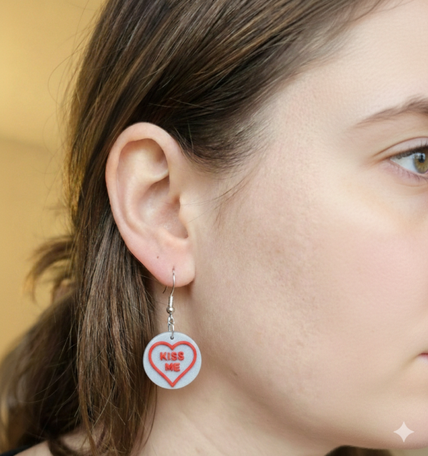 Pair of Love Heart Earrings - Stylish Earrings | 3D on Sea