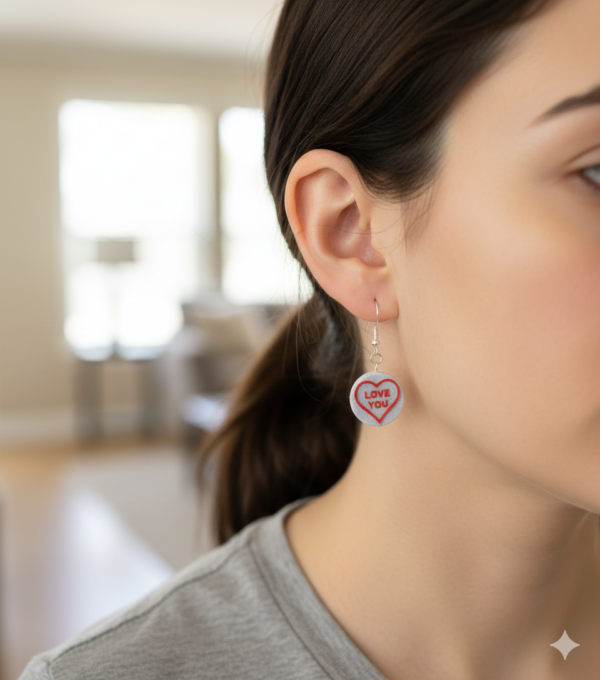 Pair of Love Heart Earrings - Stylish Earrings | 3D on Sea